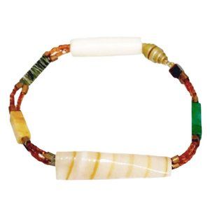 Natural Stone Single Strand Bracelet  7 inches